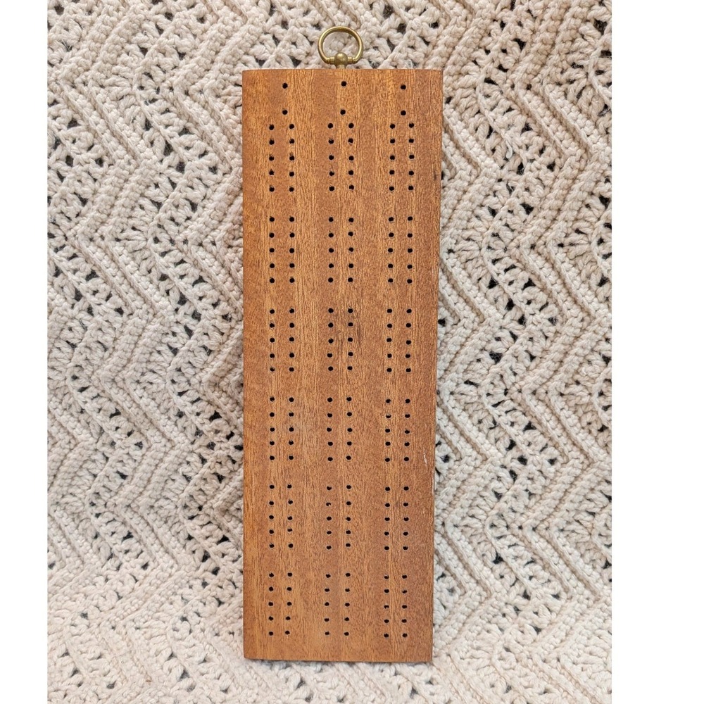 Vintage Handmade Wooden Cribbage Board Homecrafters Courage Center MN 3 Track